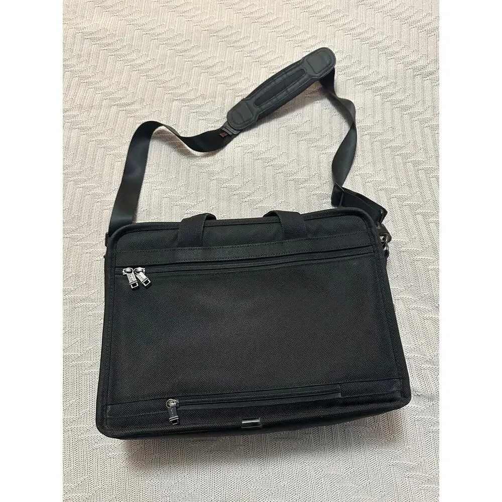 Tumi black Alpha canvas computer bag